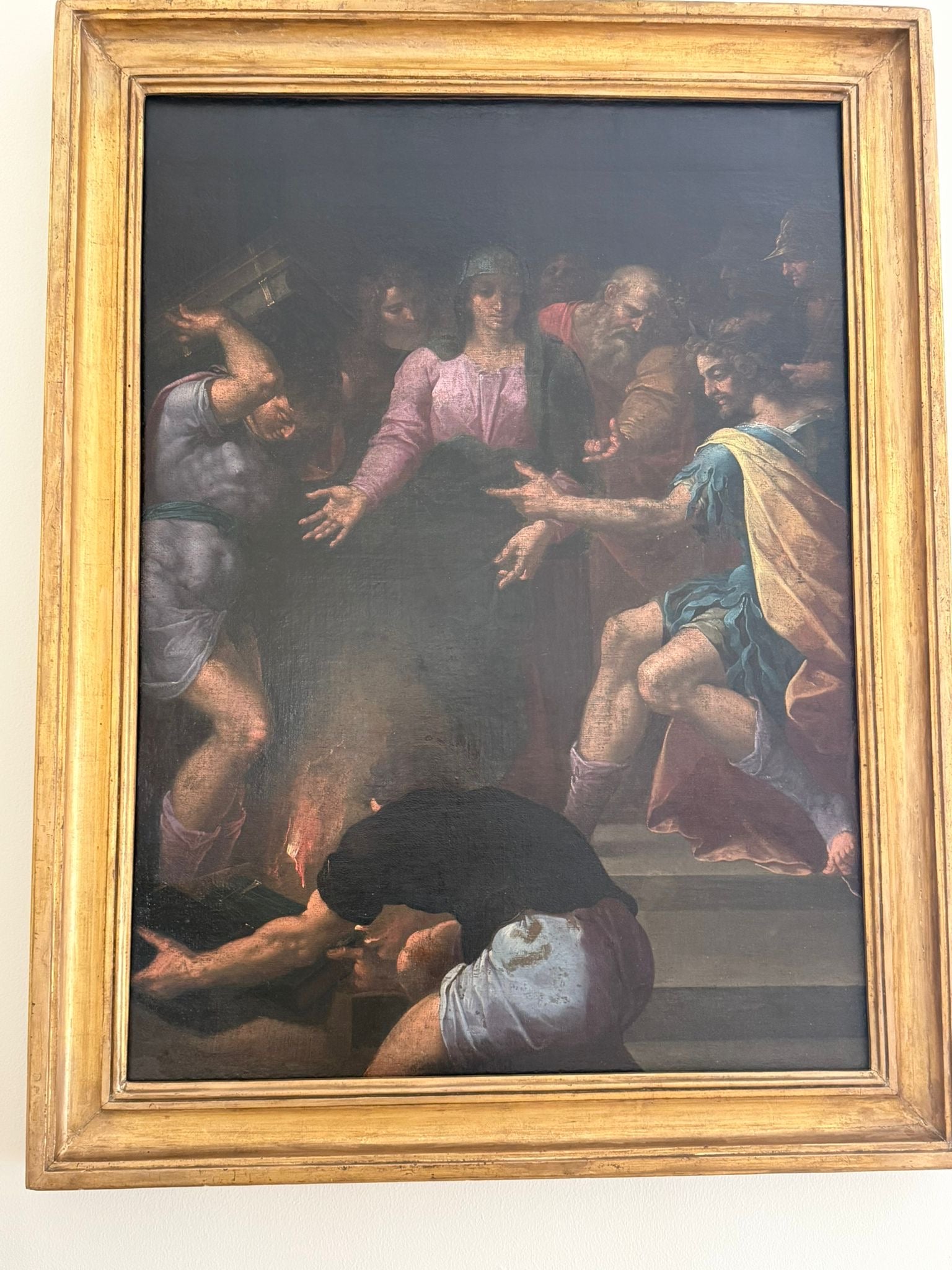 17th Century Emilian School Oil Painting – Dramatic Martyrdom Scene