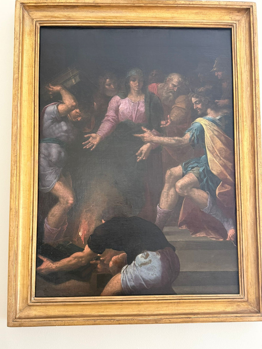 17th Century Emilian School Oil Painting – Dramatic Martyrdom Scene