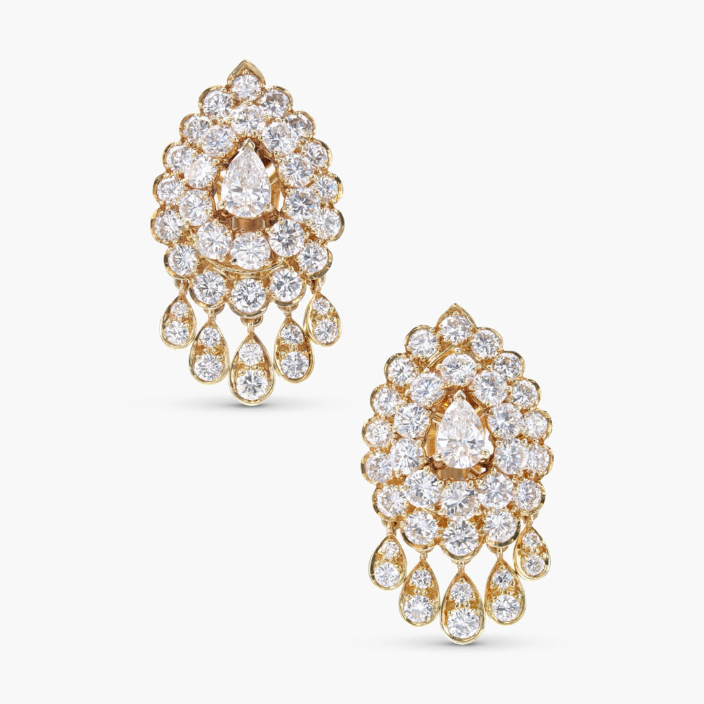 Van Cleef & Arpels ‘Trévise’ Diamond Earclips | Vintage 1980s | 14K Gold