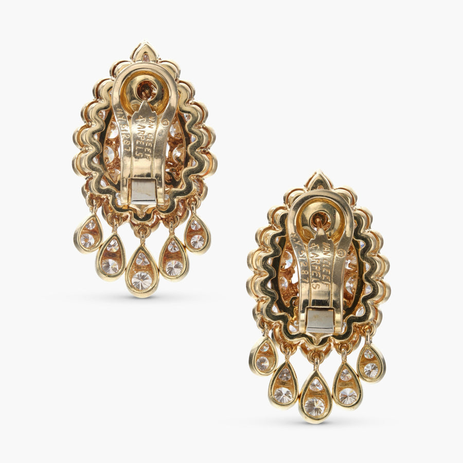 Van Cleef & Arpels ‘Trévise’ Diamond Earclips | Vintage 1980s | 14K Gold