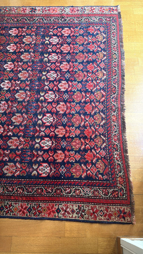 19th Century Qashqai Persian Rug (370 × 170 cm)