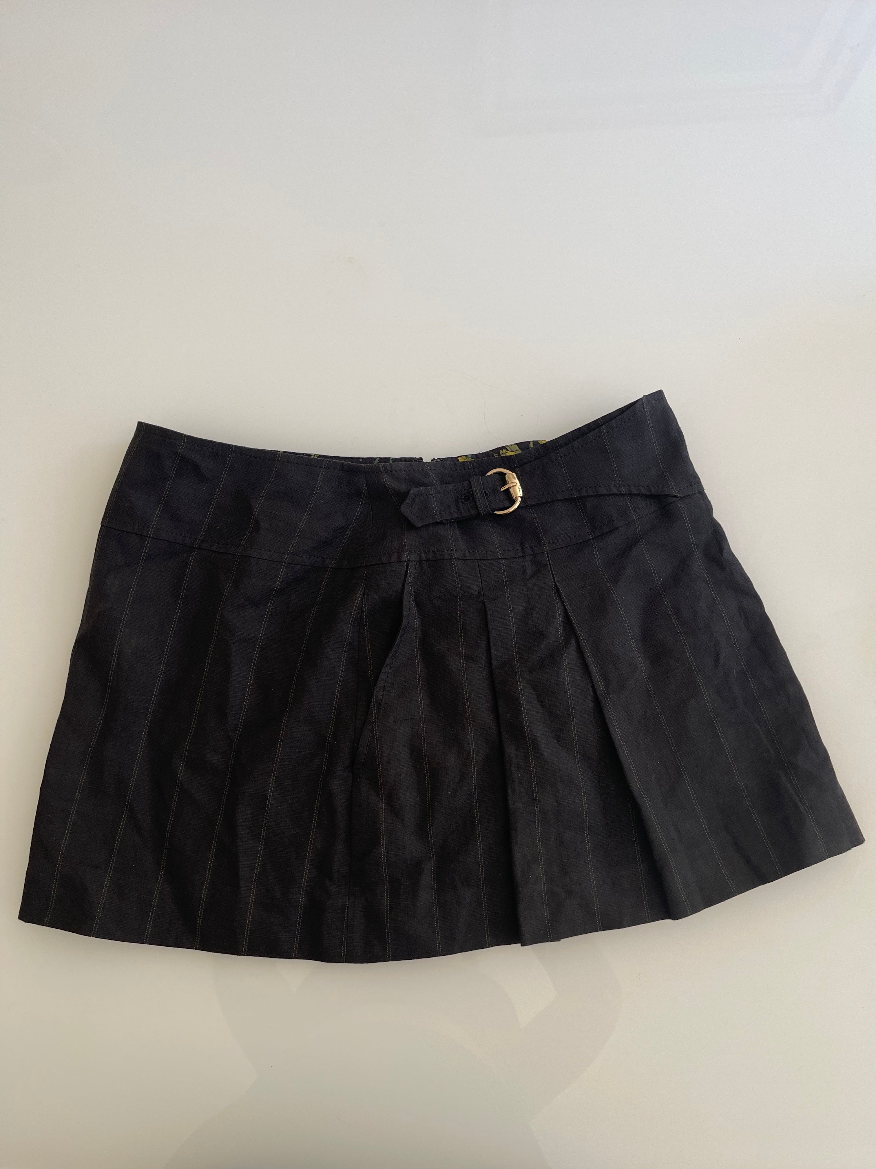 Gucci Pleated Mini Skirt with Horsebit Buckle Details