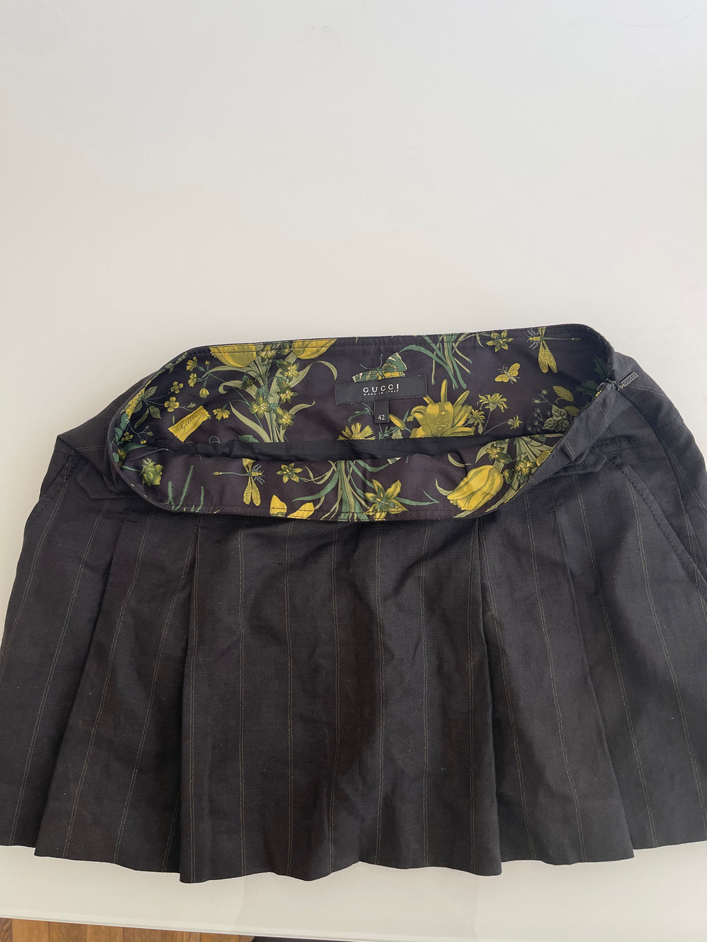 Gucci Pleated Mini Skirt with Horsebit Buckle Details