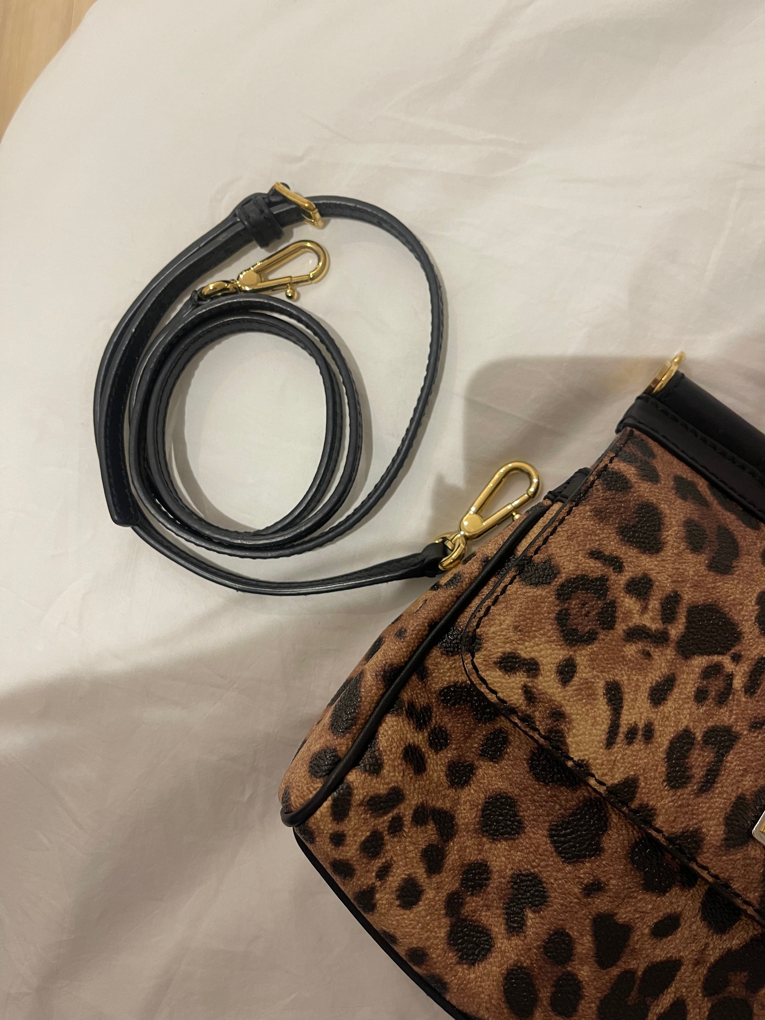 Dolce & Gabbana Mini Sicily Leopard Print Top Handle Bag