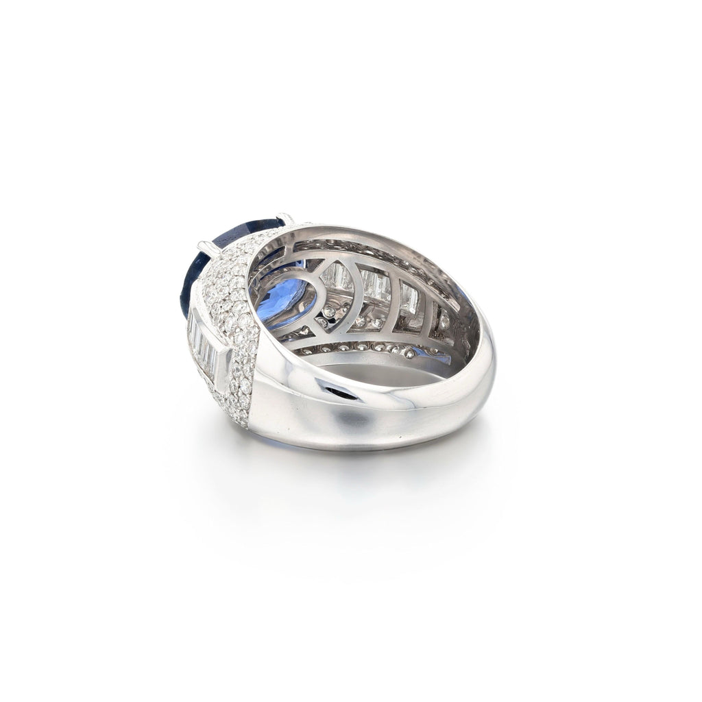 Bague Saphir Birman 4.94ct & Diamants | Sapphire and Diamond Ring | Or 18K | Certificat SSEF