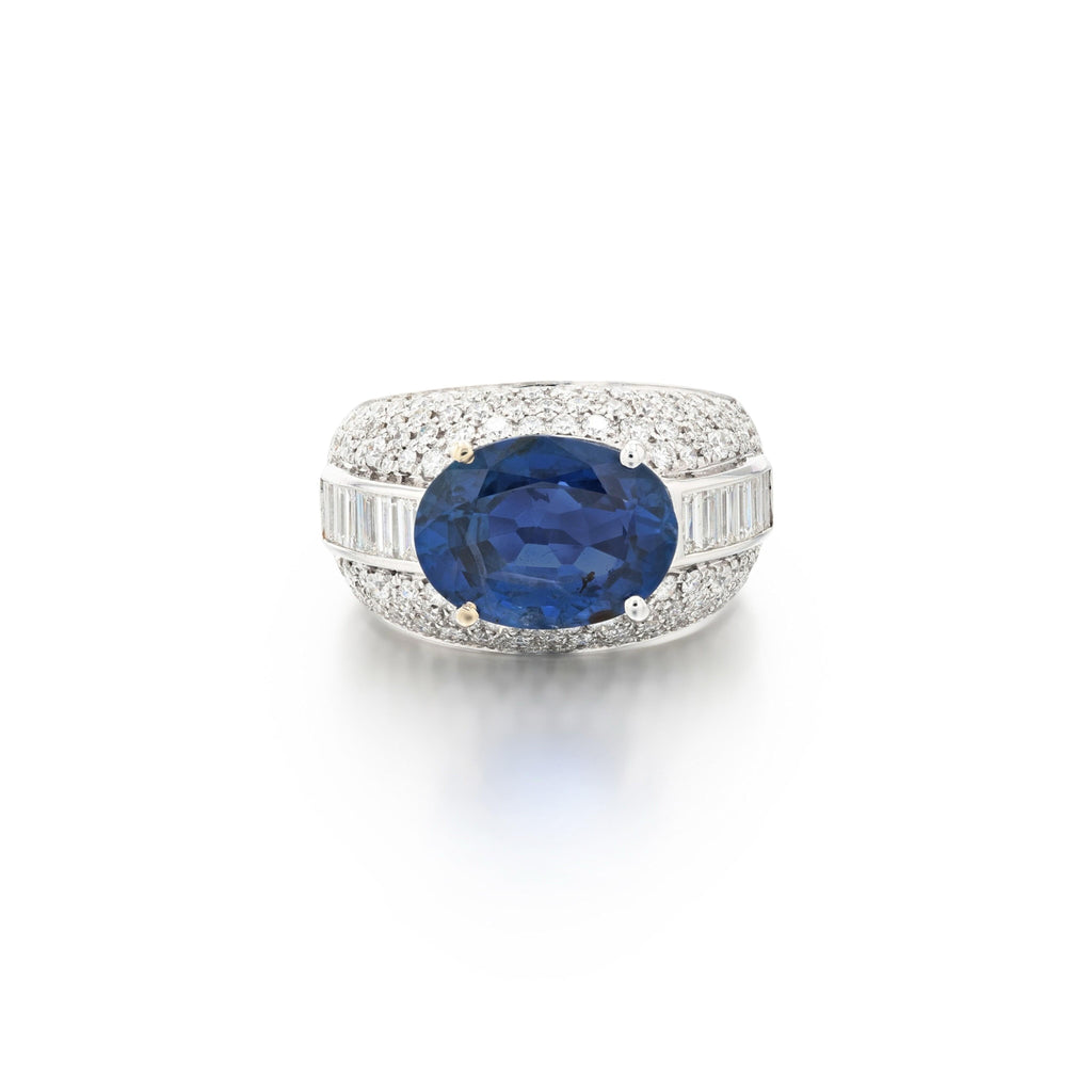 Bague Saphir Birman 4.94ct & Diamants | Sapphire and Diamond Ring | Or 18K | Certificat SSEF