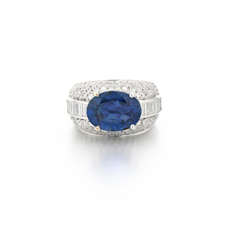 Bague Saphir Birman 4.94ct & Diamants | Sapphire and Diamond Ring | Or 18K | Certificat SSEF