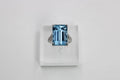 14.29ct Santa Maria Aquamarine & Diamond Ring | 18K White Gold